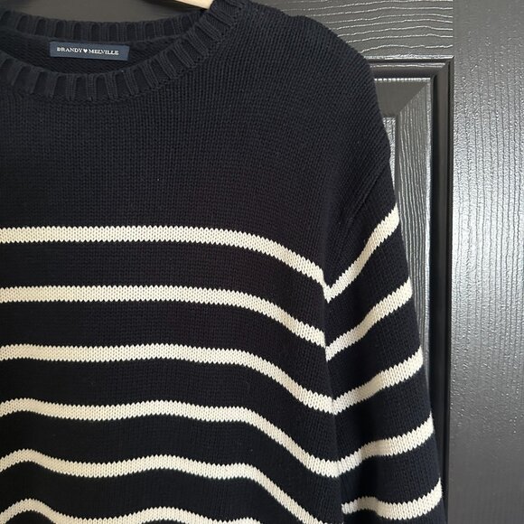 Brandy Melville Navy & White Striped Sweater - Picture 2 of 3